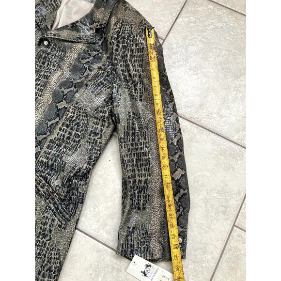 Live Collection Bijan Danialian Suit Set Mens 2XL Coat Pants Snake AOP Baggy NWT - Picture 9 of 16